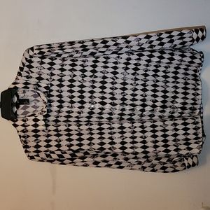 H&M Harlequin Diamond Long Sleeve Blouse Top